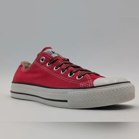 Converse Rebellion All Star Red Canvas Sneaker Women Sz 7 | Men Sz 5 Plaid Laces - Picture 5 of 17